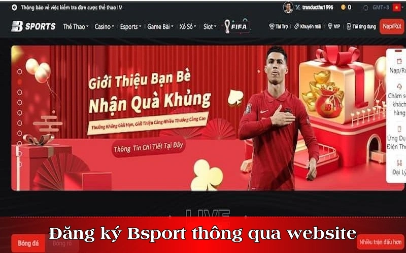 Đăng ký Bsport thông qua website