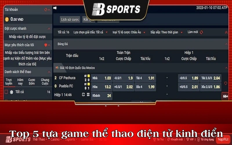 Top 5 tựa game thể thao điện tử siêu kinh điển tại nhà cái Bsport